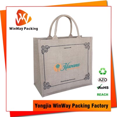 JT-031 Eco Friendly Laminated Jute Beach Tote Bag