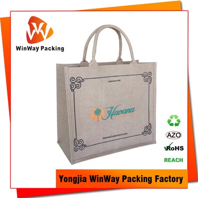 JT-031 Eco Friendly Laminated Jute Beach Tote Bag