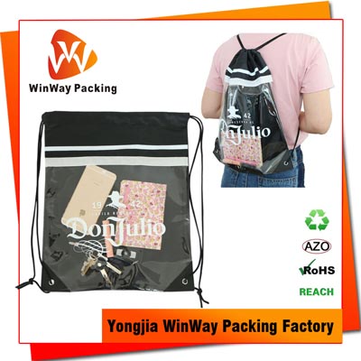PO-078 PVC Polyester Drawstring Bag