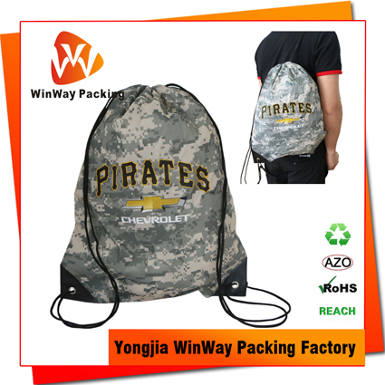 PO-071 210D Polyester Sublimation Printing Drawstring Backpack Gym Bag