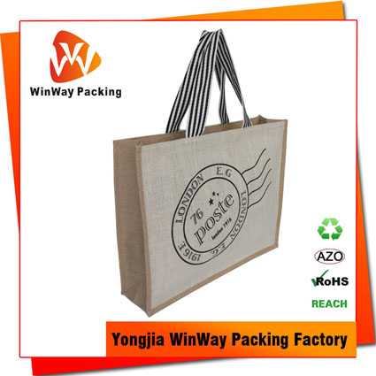 JT-016 Cheap Silkscreen Printing Original Jute Burlap Bags Wholesale