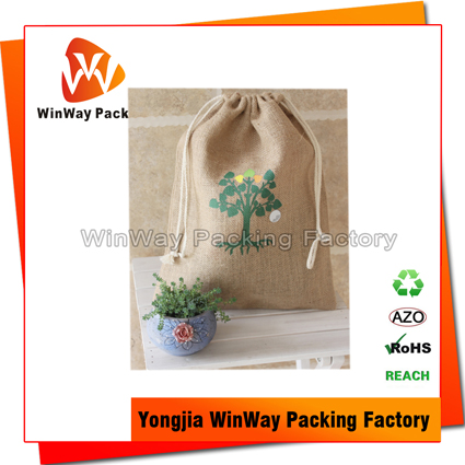 JT-002 China Promotional Drawstring Jute Bag  Manufacturers