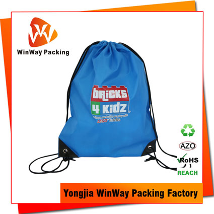 PO-076 Eco-Friendly Promotional 210D Polyester Drawstring Backpack