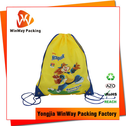 PO-074 Full Color Printing Promotional Drawstring Polyester Backpack