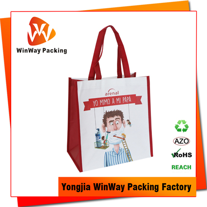 RPET-023 Germany Market Wholesale Laminated RPET Eco Shopping Bag