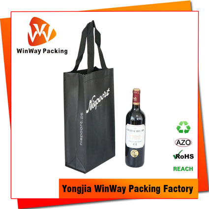 PNW-076 High Quality Bottom Reinforced Two Bottle PP Non Woven Wine Bag