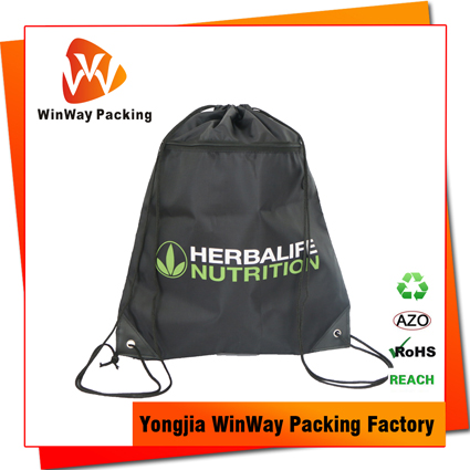 PO-068 New Design High Quality 420D Promotional Drawstring Bag with Zipper