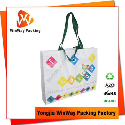 Recycled Laminated PP Woven Double Handle Promo Bag PP-096