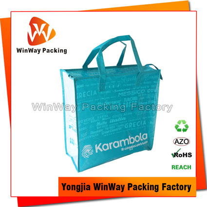 RPET-002 Zipper Closure Recycled RPET Shopping Bag