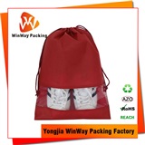 Non Woven Tote Bag NW-153 Cheap Price Light Material PVC Window Non Woven Draw String Bag