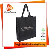 Polyester Bag PO-085 Denmark market high qulaity handle style 600D black polyester shopping bag