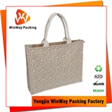 Jute Bag JT-015 Fashion Design Lace Cover Green Jute Burlap Sack Wholesale