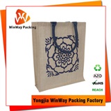 Jute Bag JT-004 Zipper Closure Screen Printing Jute Shopping Bag Wholesale