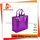 PP Non Woven Shopping Bag PNW-037 Laser Film Lamination Metallic Non Woven Bag