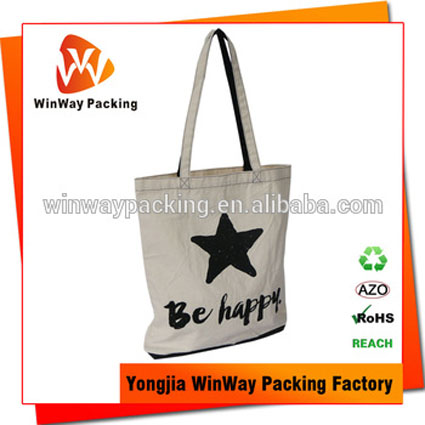 CT-019 Custom printed 100% nature canvas bag cotton canvas tote