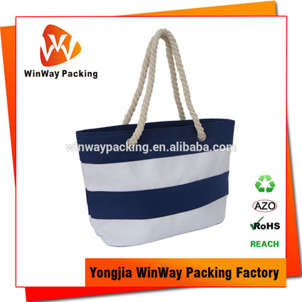 CT-021 Fashion design handle style 10oz cotton bag with zipper