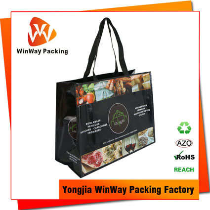 high double sided laminated pp-129 woven bag with handle