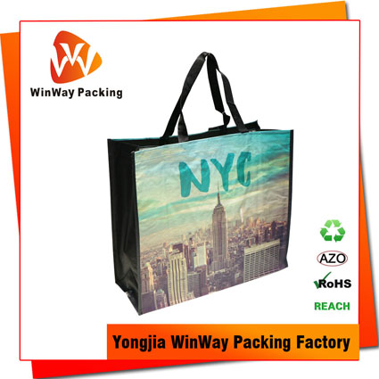 Laminated Reusable Custom PP-112 Woven Foldable Bag