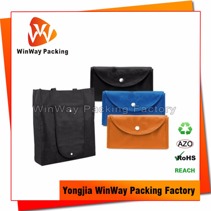 NW-101 Foldable Non Woven Tote Shopping Bag with Snap Closure