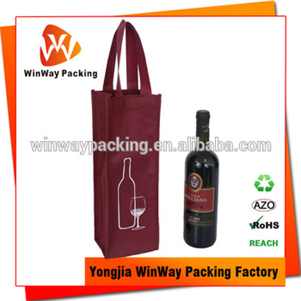 NW-180 Sample free reusable non woven single bottle wine gift bag