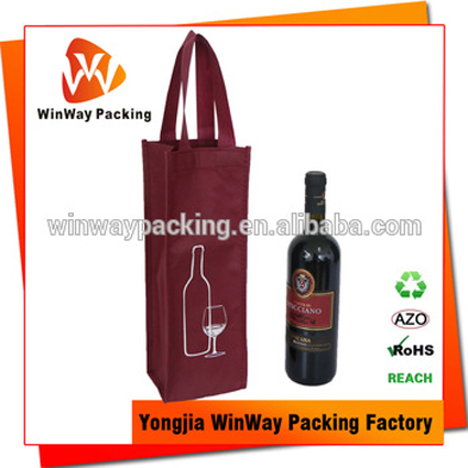 NW-180 Sample free reusable non woven single bottle wine gift bag