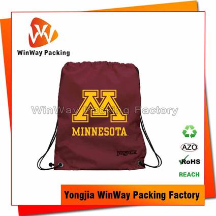 PO-008 Custom Printed Polyester Drawstring Sports Gym Bag