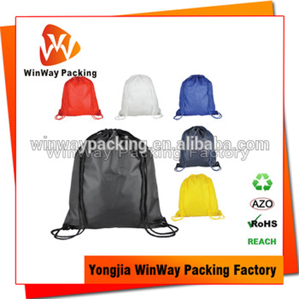 PO-014 Backpack Style 210D Polyester Gym Sack Drawstring Bags