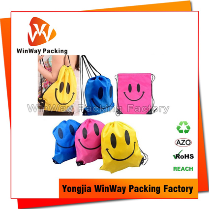 PO-018 Cute Logo Personalized Drawstring Bags for Kids