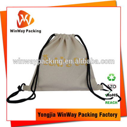 CT-018 Suki's Bag logo custom OEM 100% cotton drawstring cotton bag